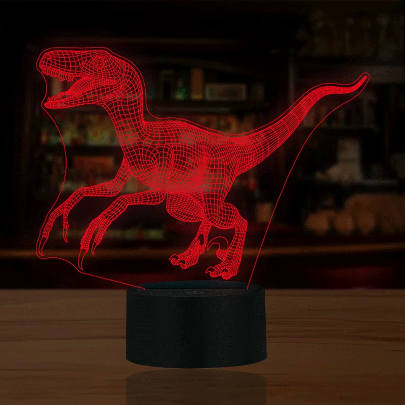3D Оптическая иллюзия животных ночник 7 LED Изменение цвета лампа крутой мягкий