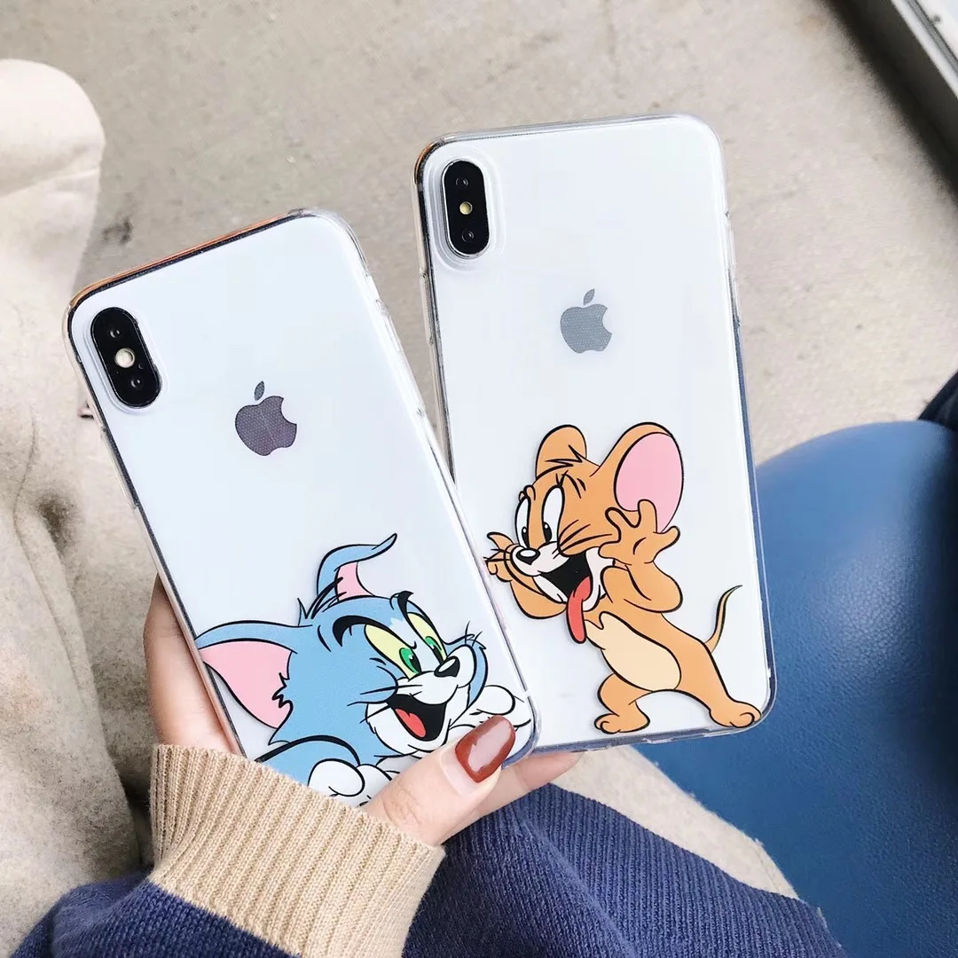 Забавный милый чехол для телефона с изображением Тома Джерри iPhone X XR Xs 11 pro Max 8 7 6 6s