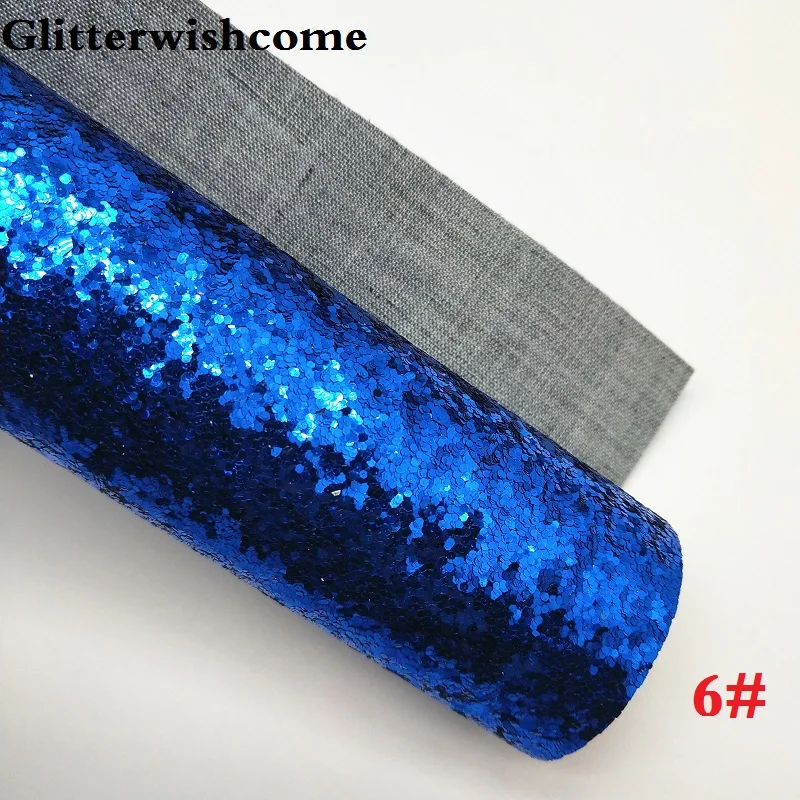 6 Glitterwishcome 21X29 см A4 размер винил для бантов, сплошной цвет плоский толстый блеск кожа ткань винил для бантов, GM104A - Цвет: 6