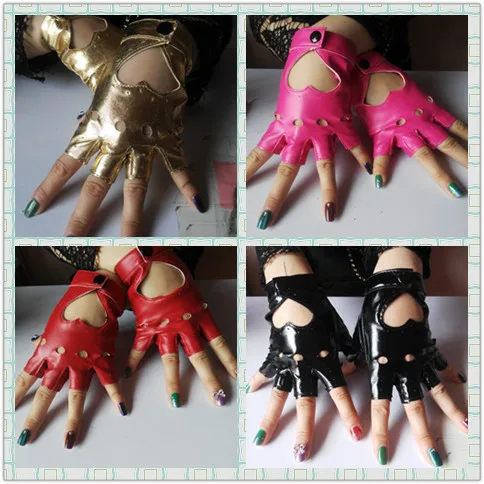 Женские полупальцевые перчатки для хип хопа Дамский вырез в форме сердца из