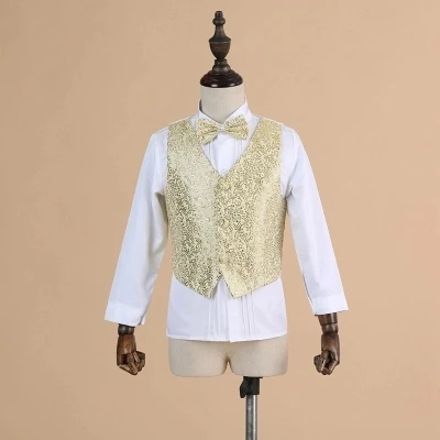 Высококачественный костюм для мальчика пиджак брюки рубашка галстук бабочка