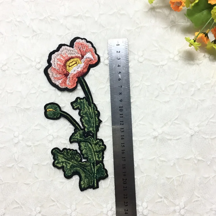 2pcs Flower Iron on Embroidered Patches for Clothes Parches Ropa Sticker Clothing Applique Embroidery | Дом и сад