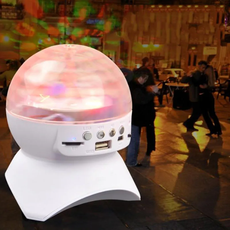 Disco DJ вечерние Bluetooth динамик Встроенный светильник шоу сценический светильник ing RGB изменение цвета светодиодный хрустальный шар поддержка TF AUX F