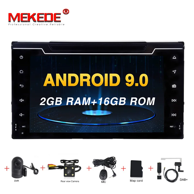 1024X600 Android 9,0 автомобильный dvd-плеер для Toyota Corolla Auris Fortuner с 4 ядрами 2G+ 16G авто радио мультимедиа NAVI - Цвет: 16G CAMERA DVR DAB