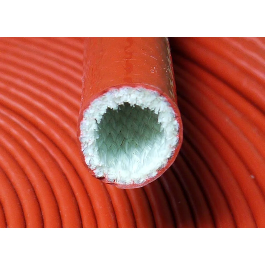 1Meter 4-130mm Dia Red High Temperature Resistant Fire Retardant Casing Pipe Thicken Insulation Silicone Fiberglass Tube