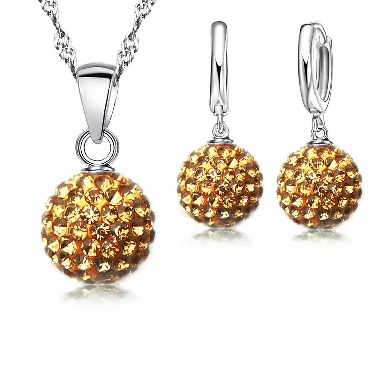 Женский ювелирный комплект из колье и серёг серебра 925 пробы|set sterling silver|set 925earring