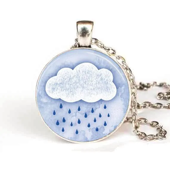 Ожерелье в виде облака дождя винтажное ожерелье для дождливого дня весенние