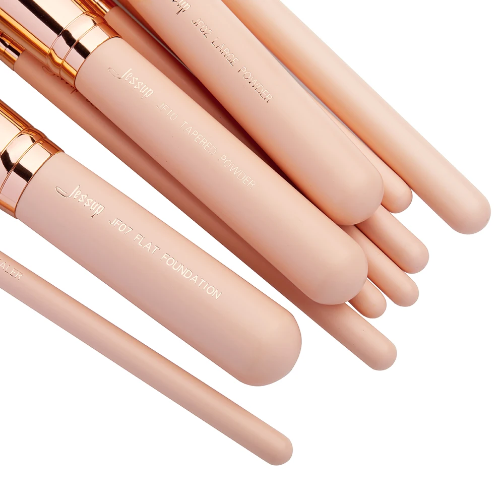 Jessup brushes 10pcs Makeup Brushes Set maquiagem profissional completa Powder Foundation Fan Lip Blending T450 | Красота и здоровье
