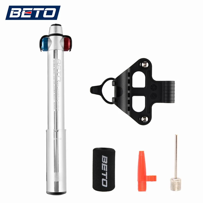 Silver Beto Co2/ручной велосипедный насос s Presta Schrader адаптер велосипедный насос шар воздушный насос для шин велосипедный насос горная дорога мини велосипедный насос - Цвет: Silver