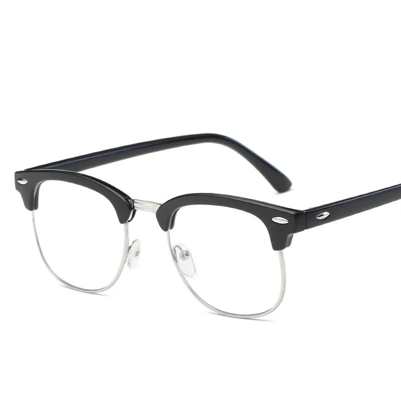 MatteBlack Silver Brightzone очки половина рамки близорукость анти синий светильник лучи очки компьютерное излучение защита игровые очки комфорт(Китай - Цвет оправы: MatteBlack Silver