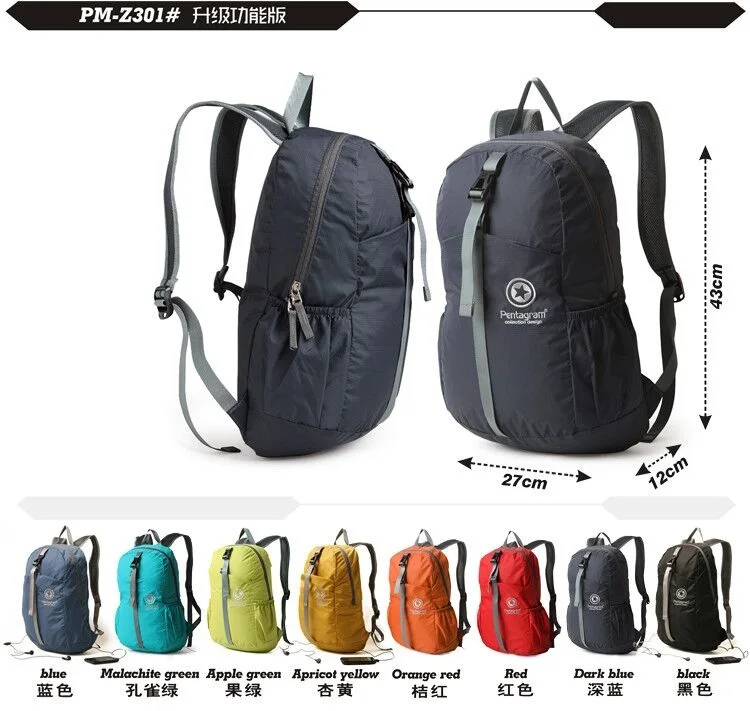 

Free Shipping,Brand 18L Folding backpack.fashion quality light bag.simple Multifunction bag.sales.schoolbag Portable backpack