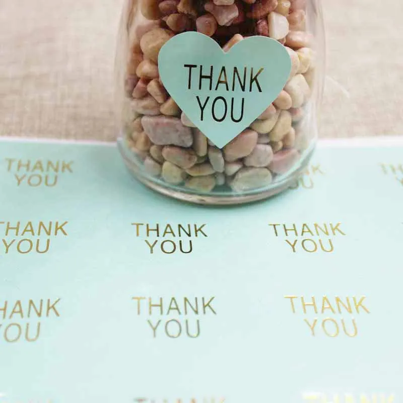 100 шт. многоцветные ярлыки с надписью thank you в форме сердца наклейки