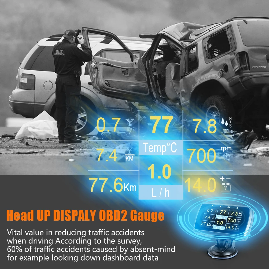 Ancel A501 автомобильный OBD2 Умный Цифровой измеритель считывающий Автомобильный