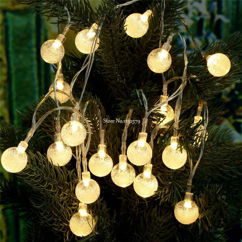 Гирлянда с 20 светодиодными хрустальными шариками 2 м|fairy lights|battery fairy lightsball string lamps |