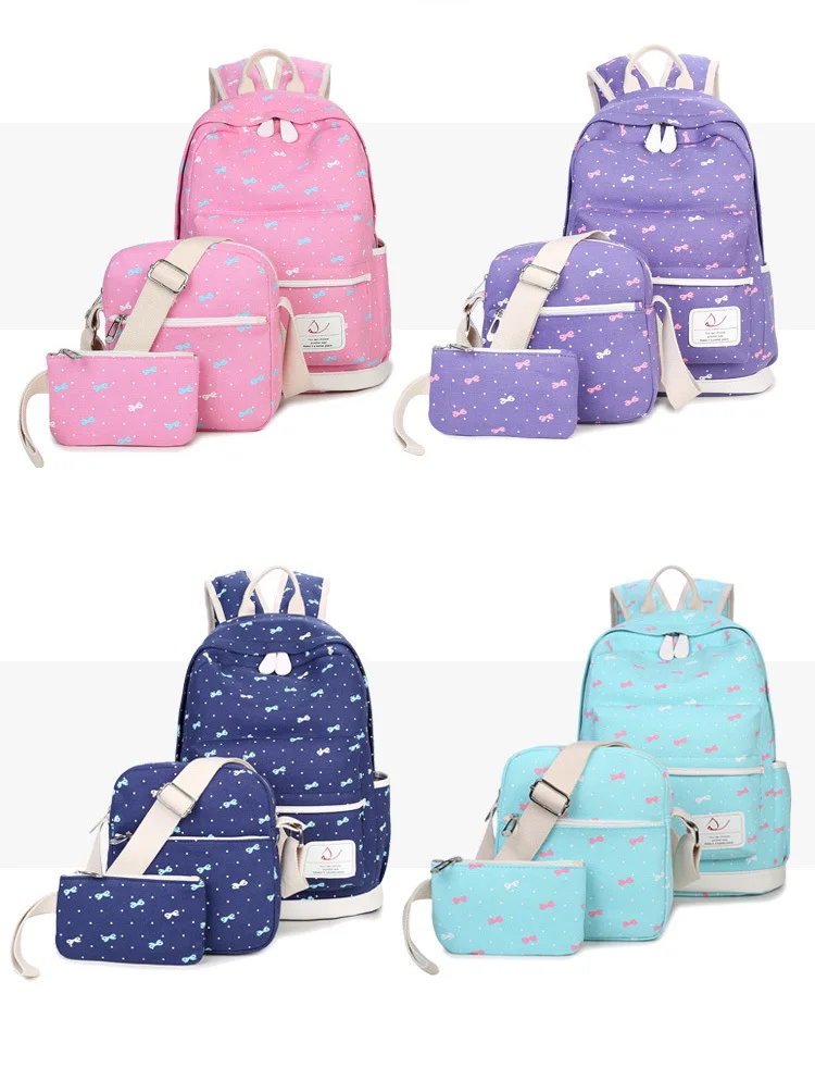 Printing Children Backpacks For Teenagers Girls Lightweight Waterproof School Bags Child Orthopedics Schoolbags 3pcs/set