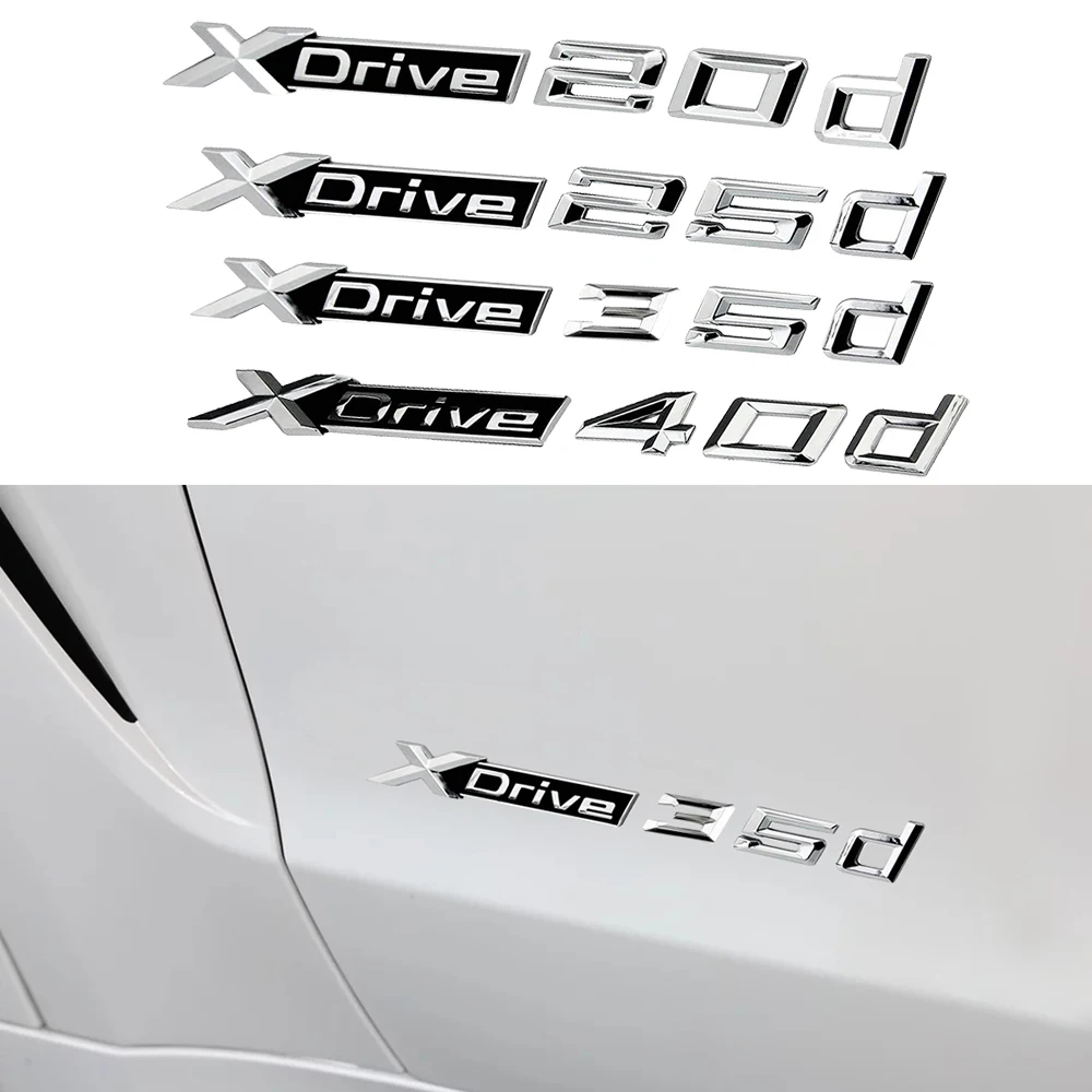 

1-10pcs Xdrive 20d 25d 35d 40d 50d Badge Insignia Car Side Door Tail Sticker For BMW M3 M5 3 5 X series X3 X5 X6 X4 GT F30 E84