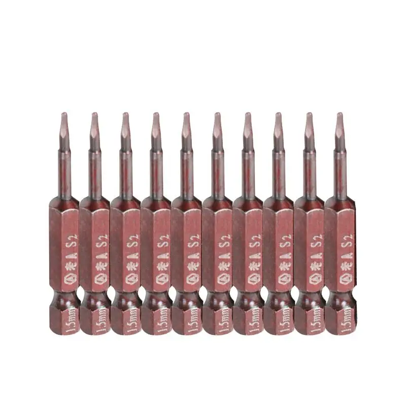 H1.5 X 10pcs LAOA 7/10 шт. S2 60HRC шестигранные наконечники Отвертки Набор шестигранного электрические отвертки бит комплект с магнетизмом 50 мм - Цвет: H1.5 X 10pcs