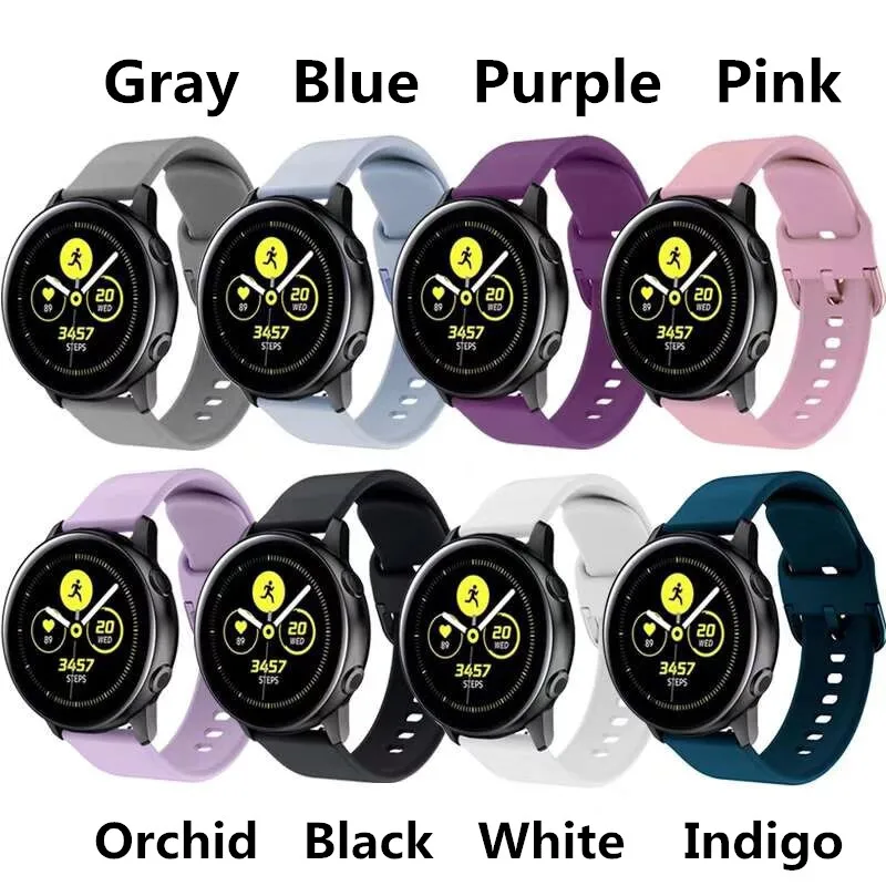 Спортивный силиконовый 20 мм ремешок для samsung Galaxy Watch 42 мм/Активный браслет для мужчин/женщин Замена мужчин t Регулируемый Браслет