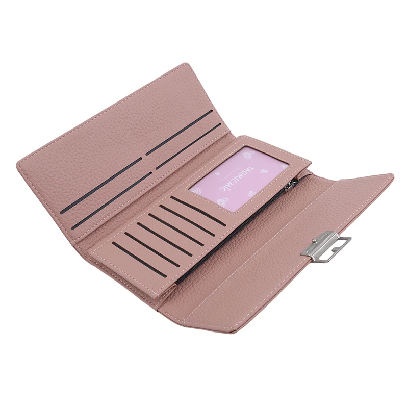 

Women Long Wallets PU Leather Standard Wallets Multifunctional Solid Storage Money Bag Coin Purse Card Holders Hasp Wallet