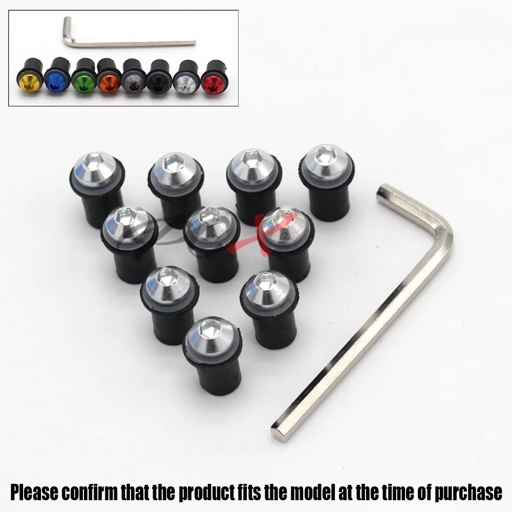 

10Ps For APRILIA RS 125 RS125 RSV4 Fairing kit RSV 1000 Tuono Motorcycle Accessories Windshield Bolts Screw Nut Fastener Kit 5mm