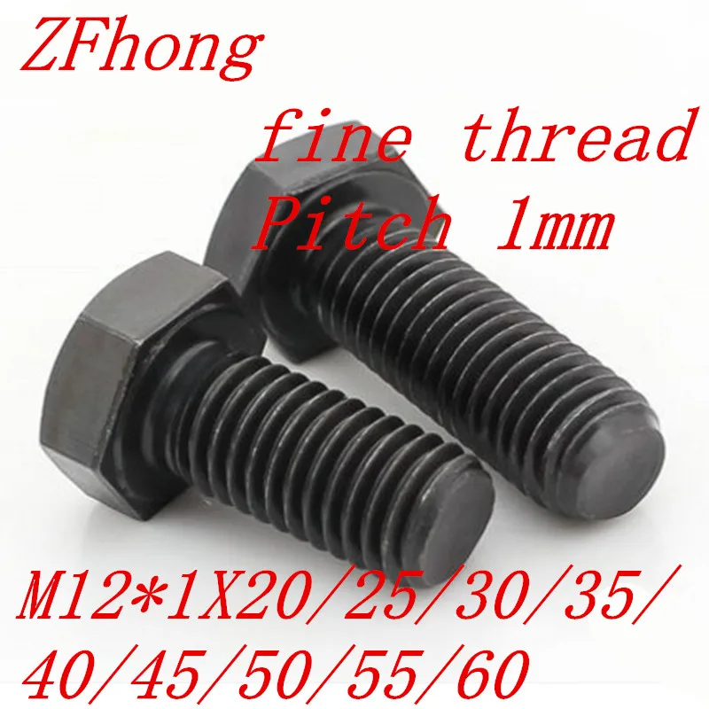 

5pcs DIN933 Thread Pitch 1.0mm M12*20/25/30/35/40/45/50 Fine Thread Hex Bolt
