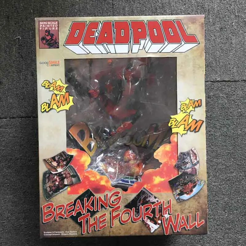 With retail box GSC Marvel супер герой Дэдпул ломающая четвёртая стена фигурка со сценами X-men коллекционные игрушки 25 см - Цвет: With retail box