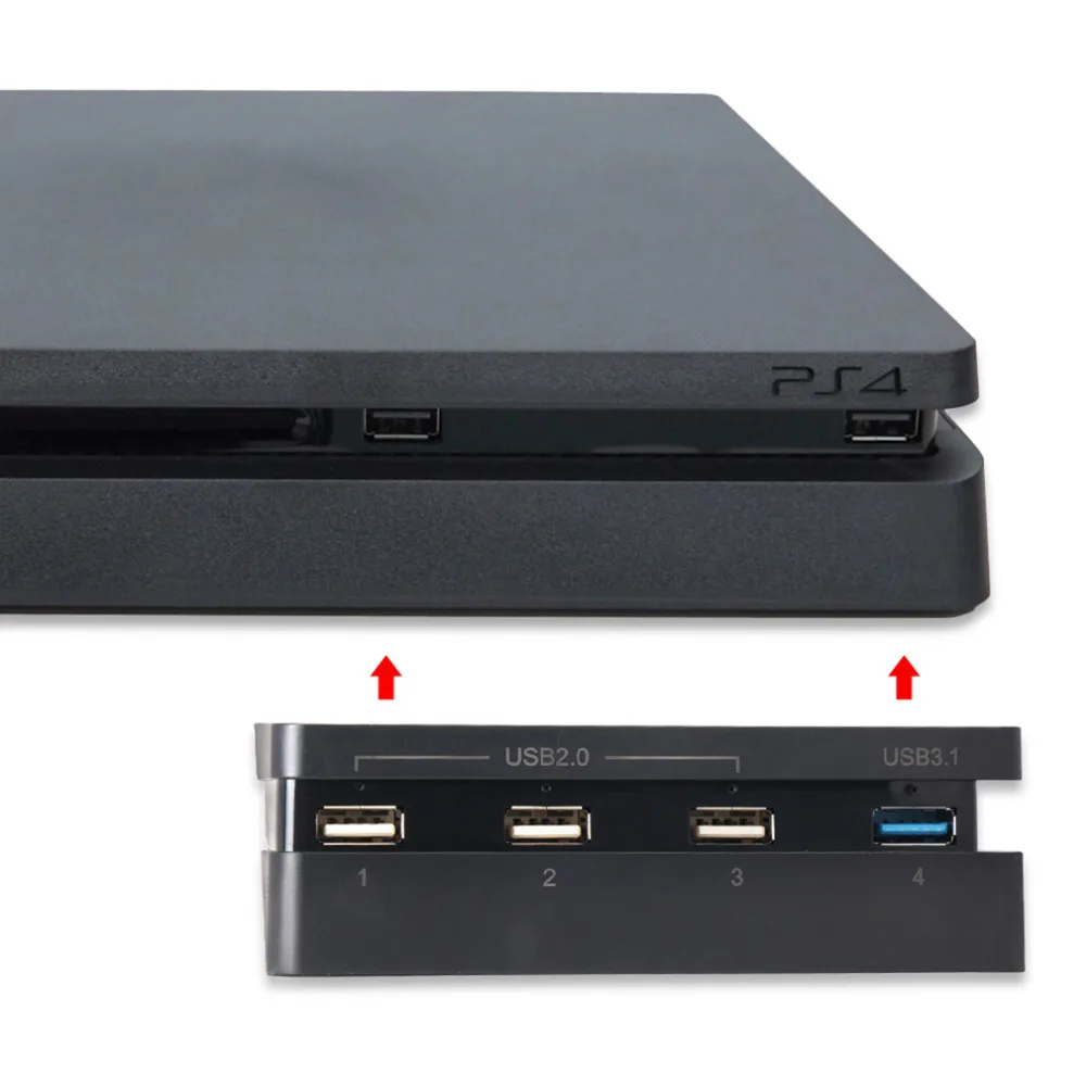 Супер высокая скорость 4-в-1 usb-хаб порт+ 1 USB 3,1 порт+ 3 USB 2,0 порт s для sony playstation 4 тонкий PS4 Консоль черный контроллер