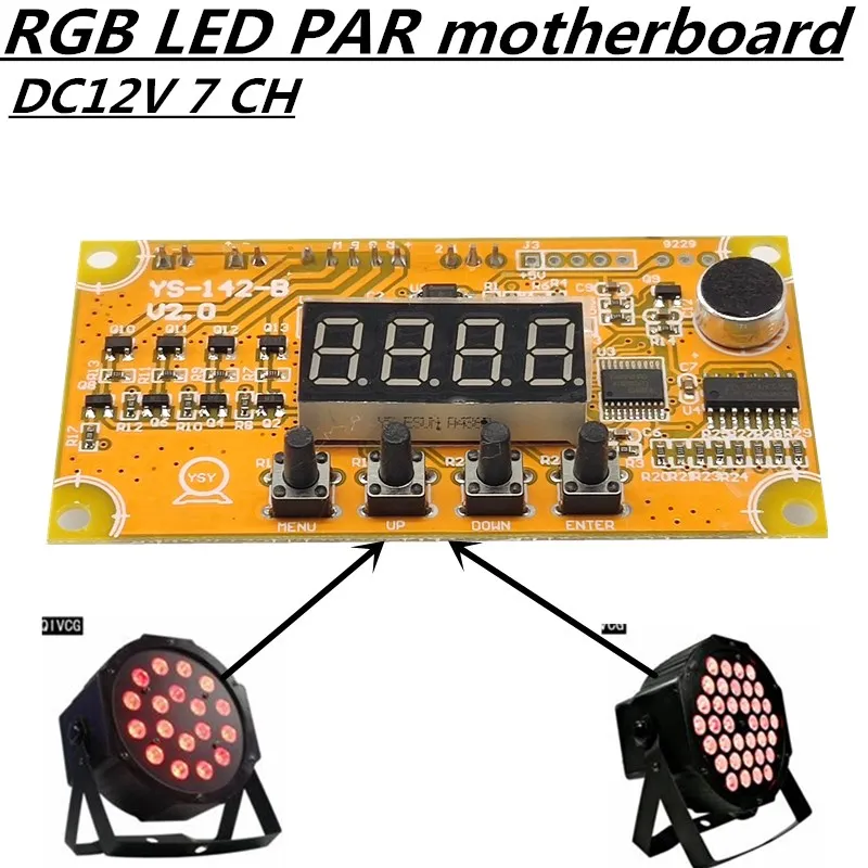 RGB материнская плата 18X3W/36X3W светодиодный PAR постоянного тока DC12V 7CH 100% новый|18x3w led
