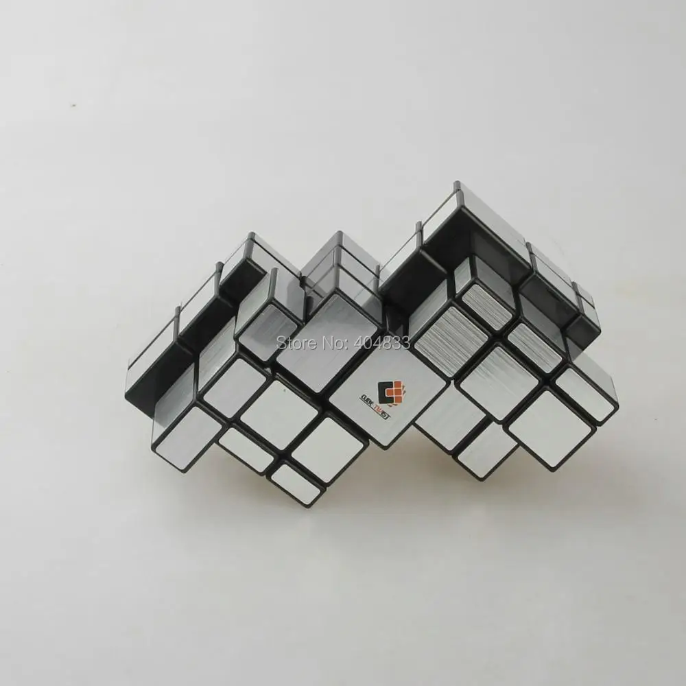 Зеркальный куб CubeTwist 2 Siamese Черное золото/серебро стикер Cubo Magico переплетенная