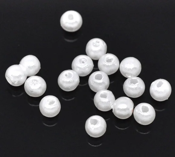 DoreenBeads 2000 Белый ABS Круглый бисер 4 мм (B12150)|beads 4mm|spacer beadsbeads spacers beads |