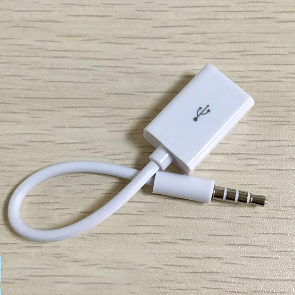 Автомобильный Переходник 3 5 мм со штекера AUX на гнездо USB Кабель адаптер MP3 кабель