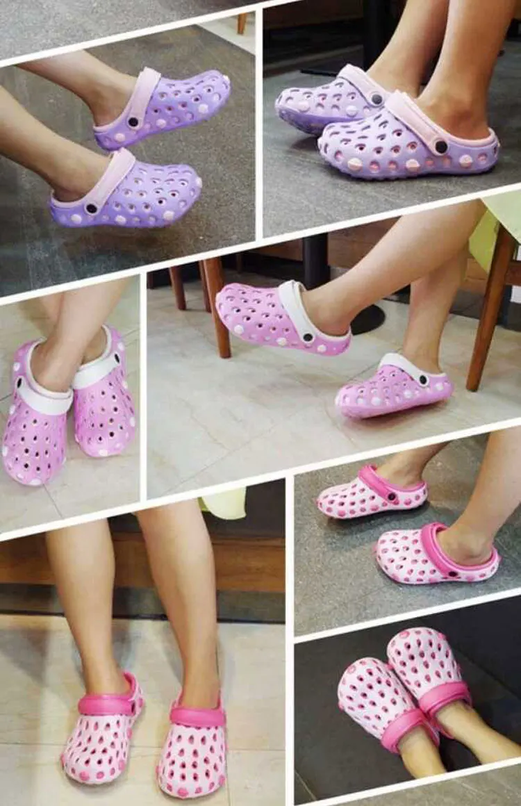 Г., Новое поступление, настоящие сандалии Sapatos Mulher sapato feminino Женская обувь с двойными цветными отверстиями женские сабо для сада