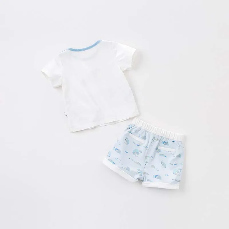 Dave bella summer baby clothing sets boys bear printing clothes children t shirt+shorts 2 pcs toddler outfit DBF7291 | Детская одежда и