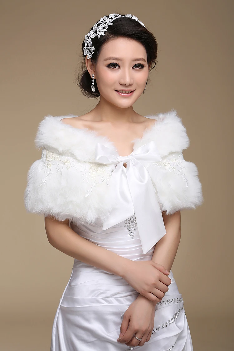 2019 элегантное теплое болеро из искусственного меха цвета слоновой