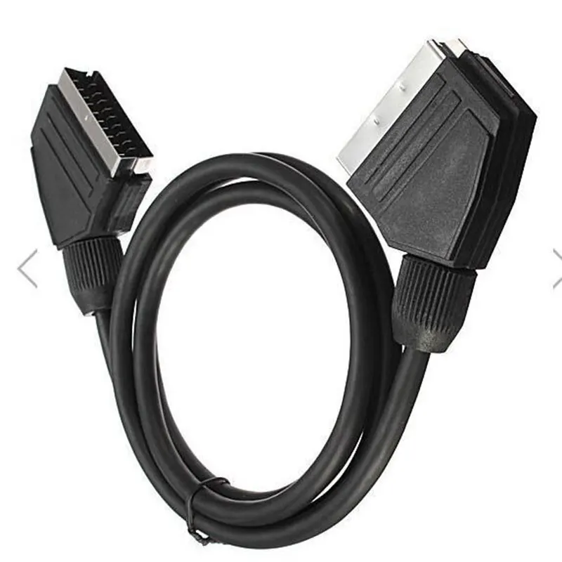 Кабель Scart 21 контактный разъем черный свинцовый золотистый 1 5 м|Компьютерные