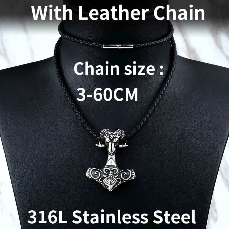 BEIER, thor hammer Nodic Vikings, кулон с рунами, ожерелье mjolnir Viking Valknut, амулет, цепочка для мужчин, вечерние jewelryBP8-403 - Окраска металла: BP8-403
