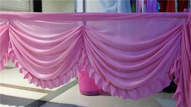 Ледяная шелковая ткань свадьба скатерть юбка фон занавеска пелмет капли 6 метров