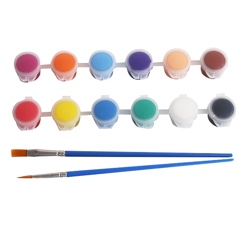 

Solid 12 Watercolor Pigment Ceremics Pottery Paint Brush DIY Art Crafts Set toy