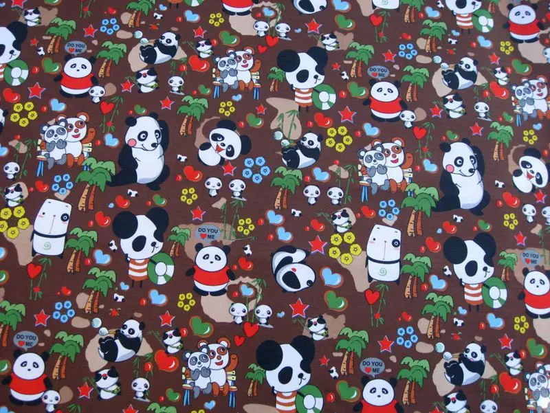 Водонепроницаемая ткань с ПВХ панды на коричневом (096A)|waterproof fabric|fabric waterprooffabric fabric
