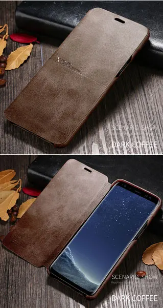 X-Level роскошный качественный ретро классический кожаный чехол-книжка для samsung Galaxy S8 S7 Edge S6 S9 Plus S9+ Note 8 Note 9