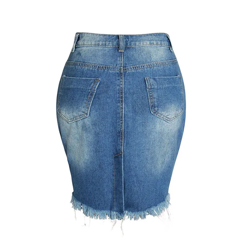 2018 Новая мода лето осень женские сексуальные джинсовые юбки с высокой талией