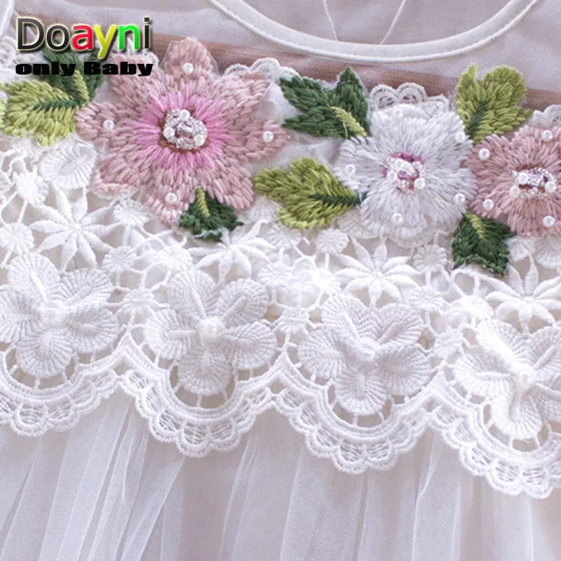 Doayni/кружевное платье с цветочным рисунком для маленьких девочек элегантное