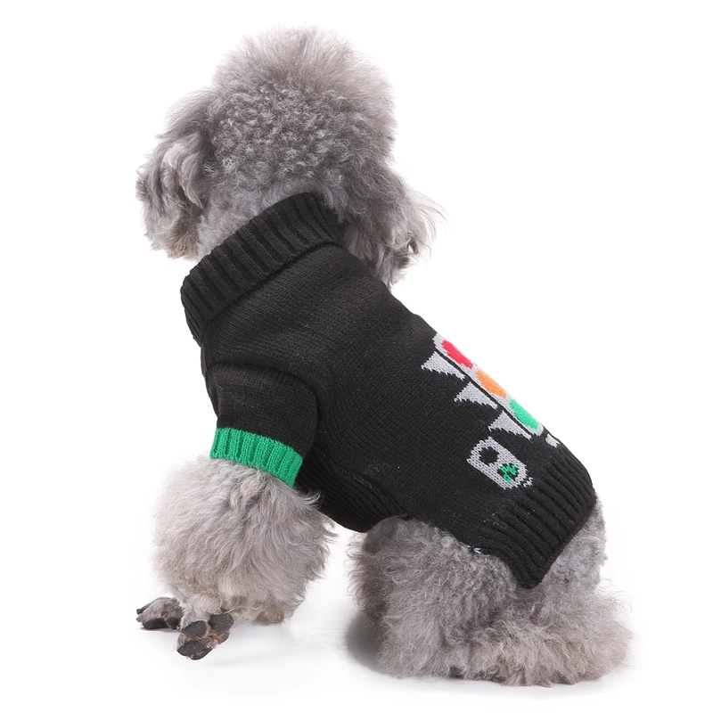 Autumn and Winter Black Golden Retriever Teddy Traffic Lights Jumper Sweater Clothes for Small and Large Pet Dogs images - 6
