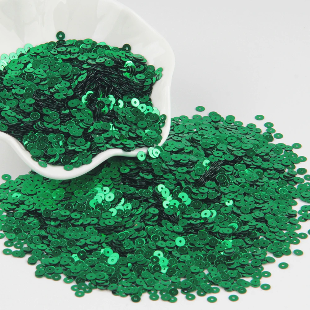 green 4000 шт(20 г) 4 мм блестки плоские круглые ПВХ свободные блестки для рукоделия блестки Швейные украшения аксессуары для рукоделия Lentejuelas Para Coser - Цвет: green
