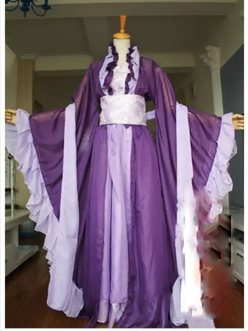 Карнавальный костюм Hanfu Cos Hua Qiangu Yao Shen фиолетового цвета для аниме компьютерная