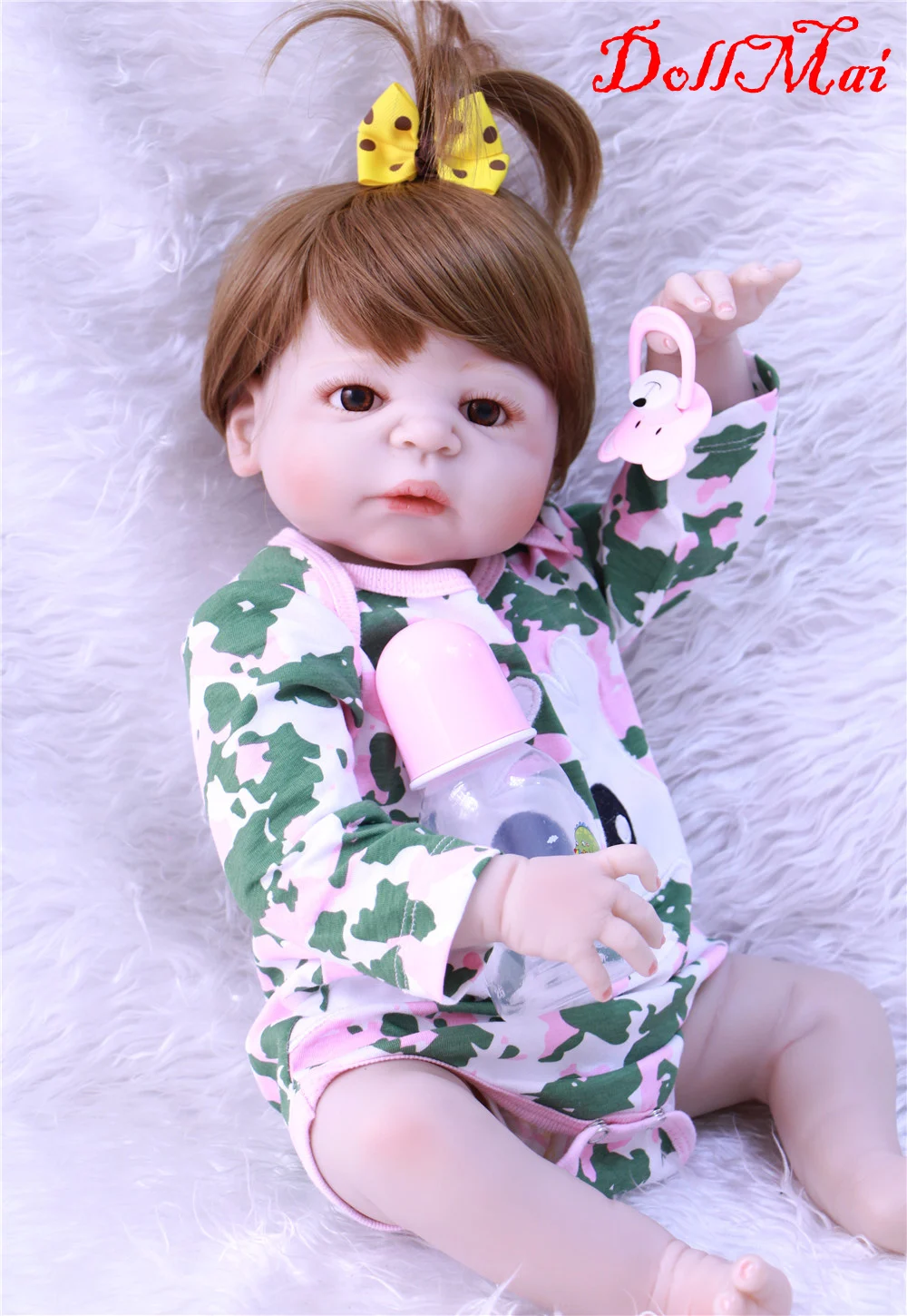 

Full Silicone dolls reborn 22"55cm lovely girl reborn babies toys gift lifelike newborn baby bebe-reborn bonecas