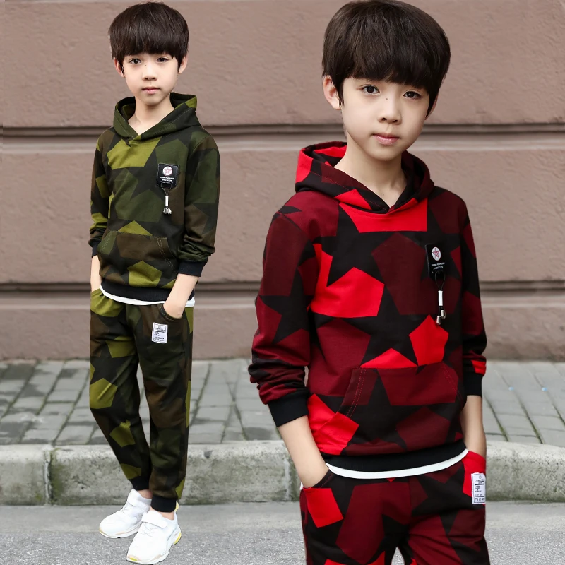 Kids Clothing Autumn Boys Sets Camouflage Clothes Boy Teenager Tracksuit Children Sports Suits | Детская одежда и обувь