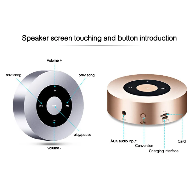 Bluetooth колонки A8 с сенсорным экраном беспроводной музыкальный плеер портативный