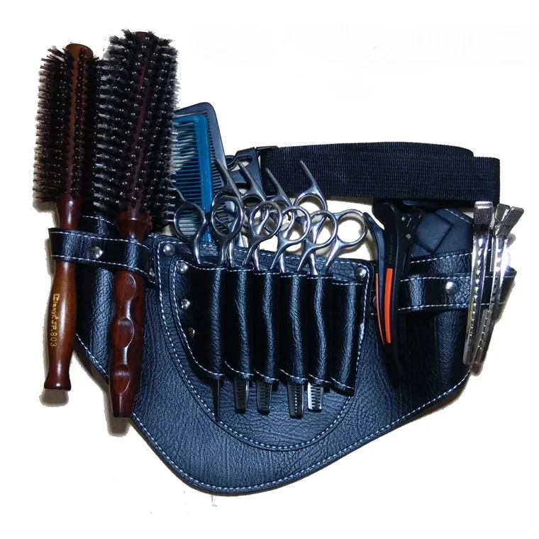 Hairdresser Barber Hair Scissors Bag Shears Bags Tool Hairdressing Holster Pouch Case with Waist Belt  Rivet Clips Bag