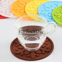 500pcs creative 9cm round square snowflake silicone coaster tea cup mats pad heat insulation placemat